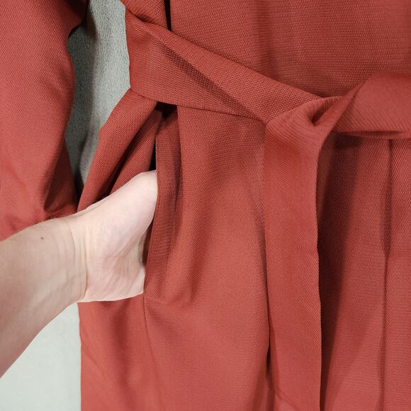 Estelle Georgie Trench Coat 1X 16W Women Ginger Orange Red Pockets EJ231100 NEW - Picture 12 of 16
